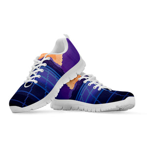 8-Bit Pixel Digital Landscape Print White Running Shoes
