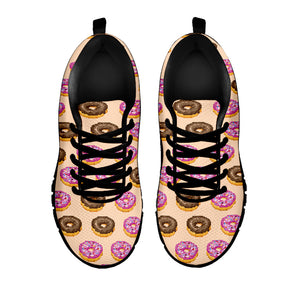 8-Bit Pixel Donut Print Black Running Shoes