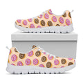 8-Bit Pixel Donut Print White Running Shoes