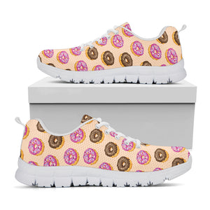 8-Bit Pixel Donut Print White Running Shoes
