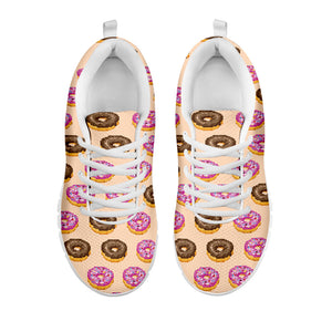 8-Bit Pixel Donut Print White Running Shoes