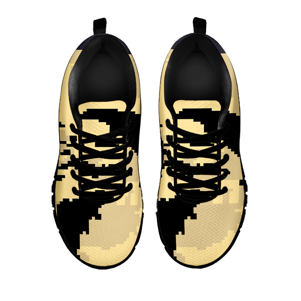 8-Bit Pixel Halloween Bat Print Black Running Shoes