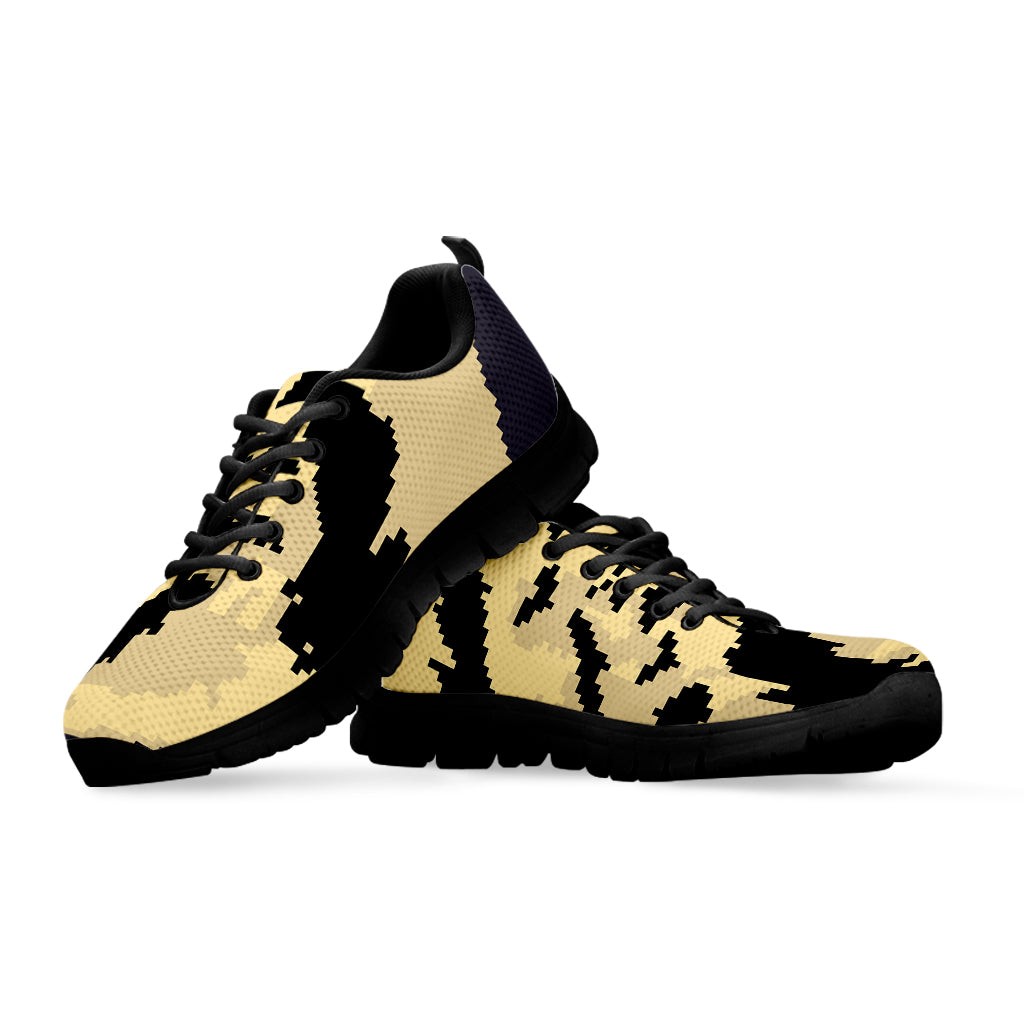 8-Bit Pixel Halloween Bat Print Black Running Shoes