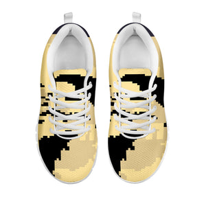 8-Bit Pixel Halloween Bat Print White Running Shoes