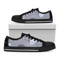 8-Bit Pixel Moon Print Black Low Top Sneakers