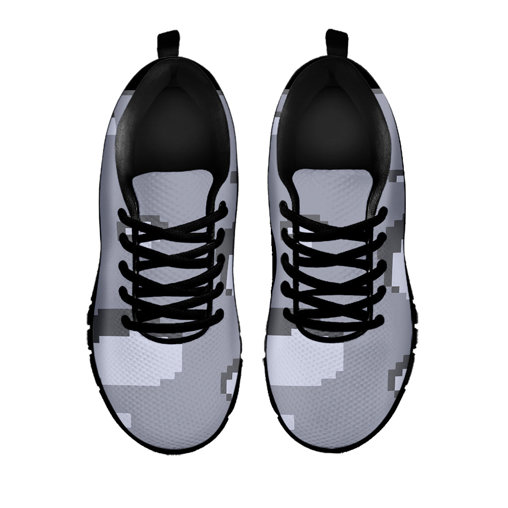8-Bit Pixel Moon Print Black Running Shoes