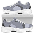 8-Bit Pixel Moon Print White Chunky Shoes