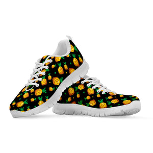 8-Bit Pixel Pineapple Print White Running Shoes