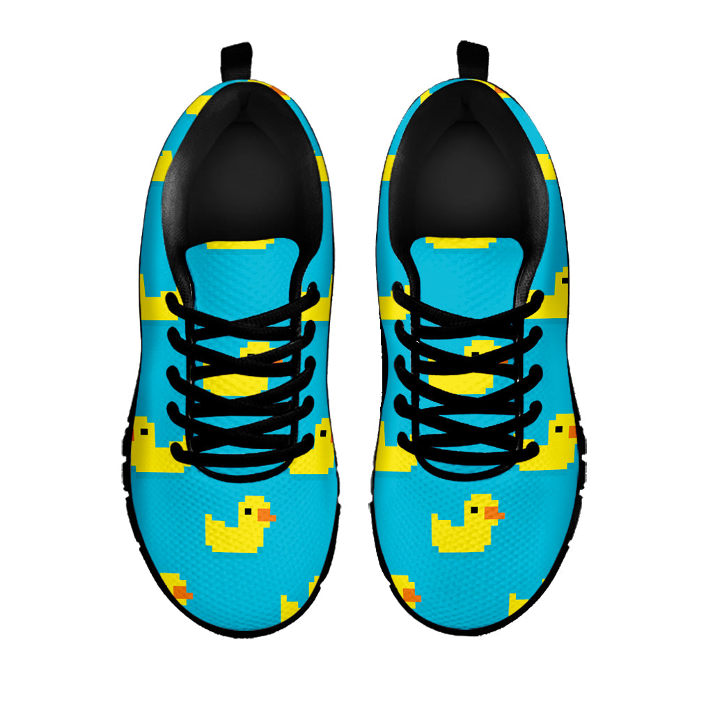 8-Bit Rubber Duck Pattern Print Black Running Shoes