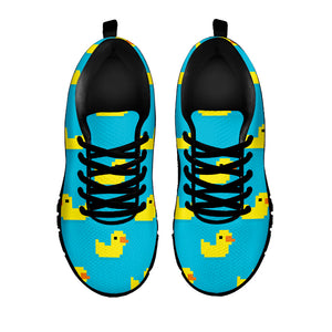 8-Bit Rubber Duck Pattern Print Black Running Shoes