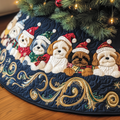 Adorable Christmas Shih Tzu Quilted Tree Skirt Merch For Family
