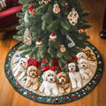 Adorable Labradoodle Christmas Quilted Tree Skirt Special Holiday Tree Skirt Gift for Newlyweds