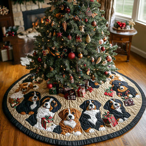 Alpine Christmas Quilted Christmas Tree Skirt Perfect Tree Skirt Gift for Mom or Grandma