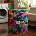 Antique Hummingbird Quilted Laundry Basket Merch For Family