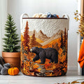 Autumn Bear Charm Quilted Laundry Basket Merch For Home And Bedroom
