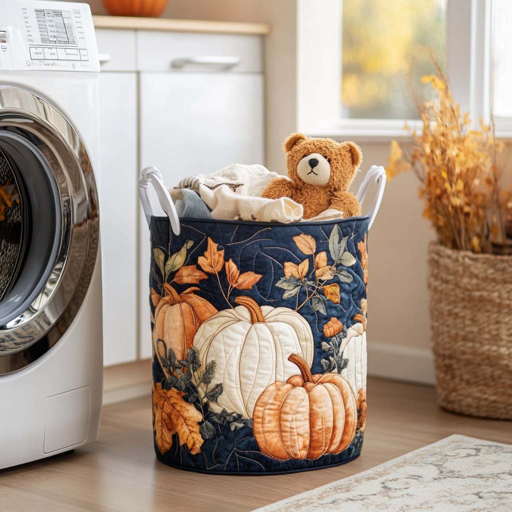 Autumn Blessings Quilted Laundry Basket Anniversary Merch Gift