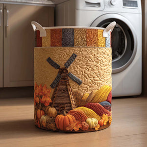 Autumn Breeze Fields Quilted Laundry Basket Father’s Day Merch Gift