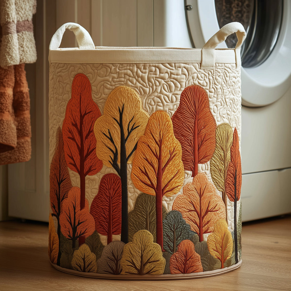 Autumn Forest Quilted Laundry Basket Fall Merch Pick