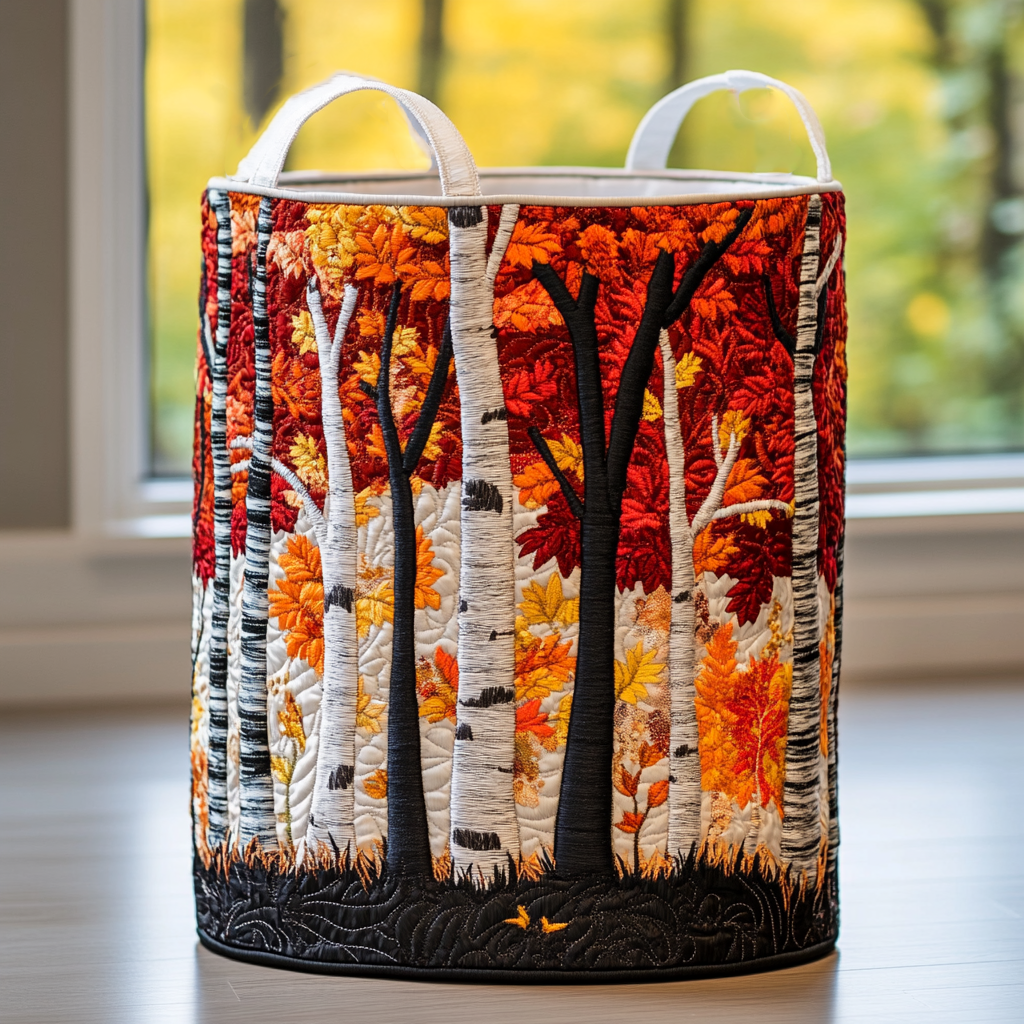 Autumn Grove Quilted Laundry Basket Spring Merch Pick