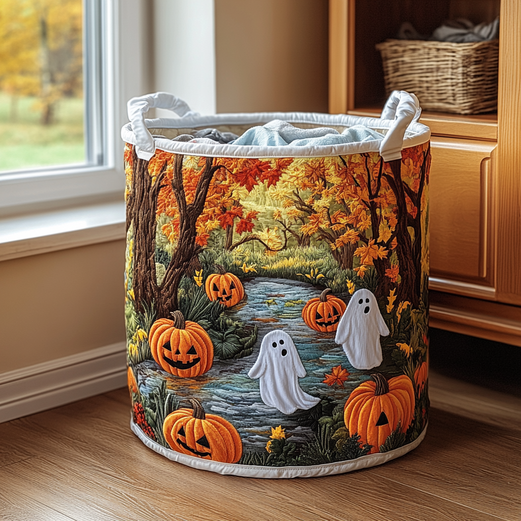 Autumn Haunt Quilted Laundry Basket Thoughtful Housewarming Gift