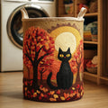 Autumn Paws Quilted Laundry Basket Merch For Cozy Nights