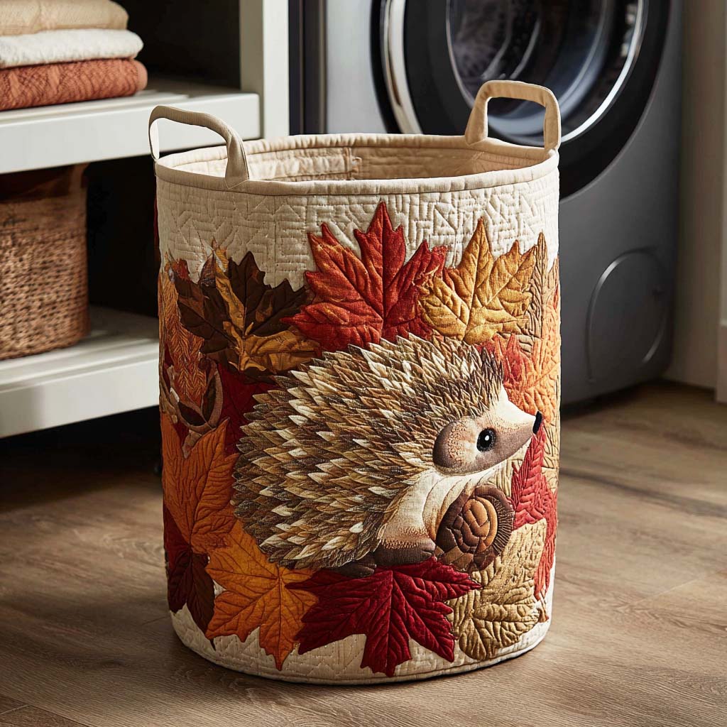Autumn Wanderer Quilted Laundry Basket Holiday Gift For Laundry Lovers