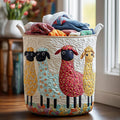 Baa Bunch Quilted Laundry Basket Merch For Cozy Nights