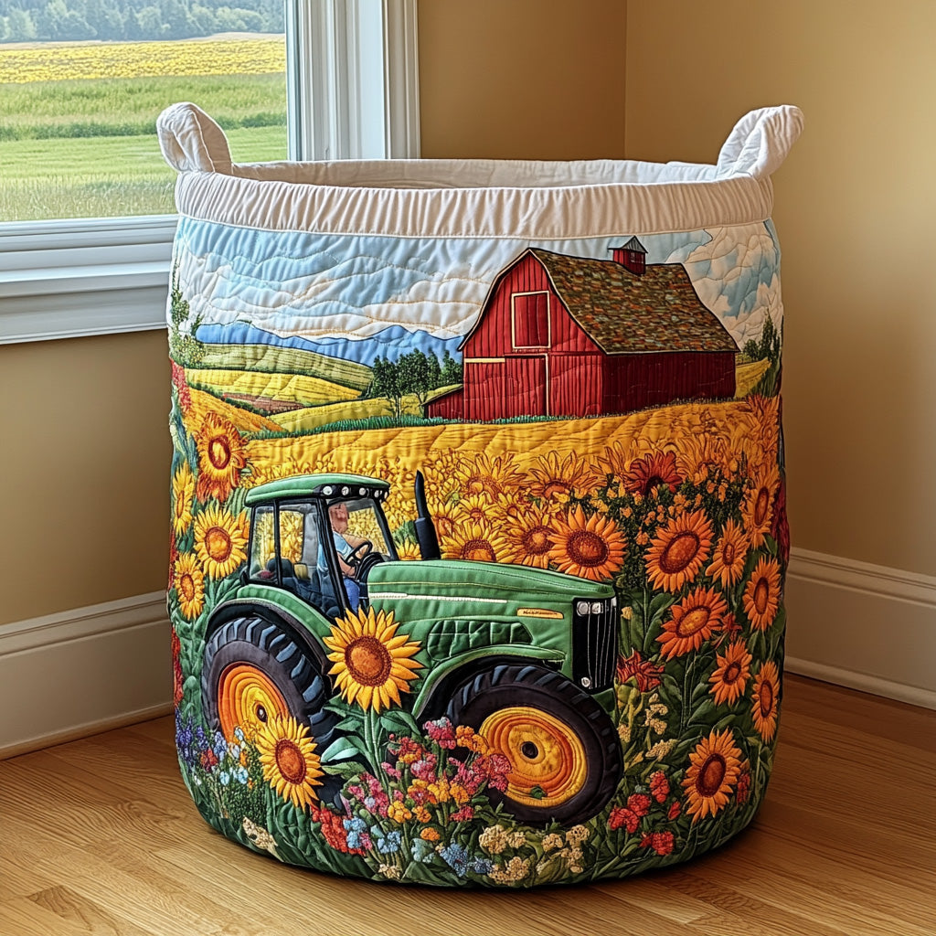 Barn Horizon Quilted Laundry Basket Birthday Merch Gift