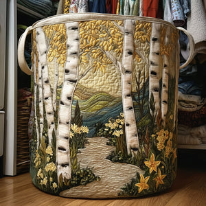 Birch Forest Quilted Laundry Basket Valentine’s Day Merch Gift