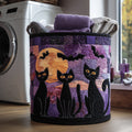 Black Cat Spell Quilted Laundry Basket Merch For Home And Bedroom