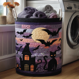 Black Cat Twilight Quilted Laundry Basket Fall Merch Pick