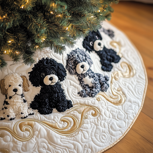 Black Poodle Quilted Tree Skirt Summer Merch Vibes