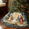Blessed Joy Quilted Christmas Tree Skirt Special Holiday Tree Skirt Gift for Newlyweds