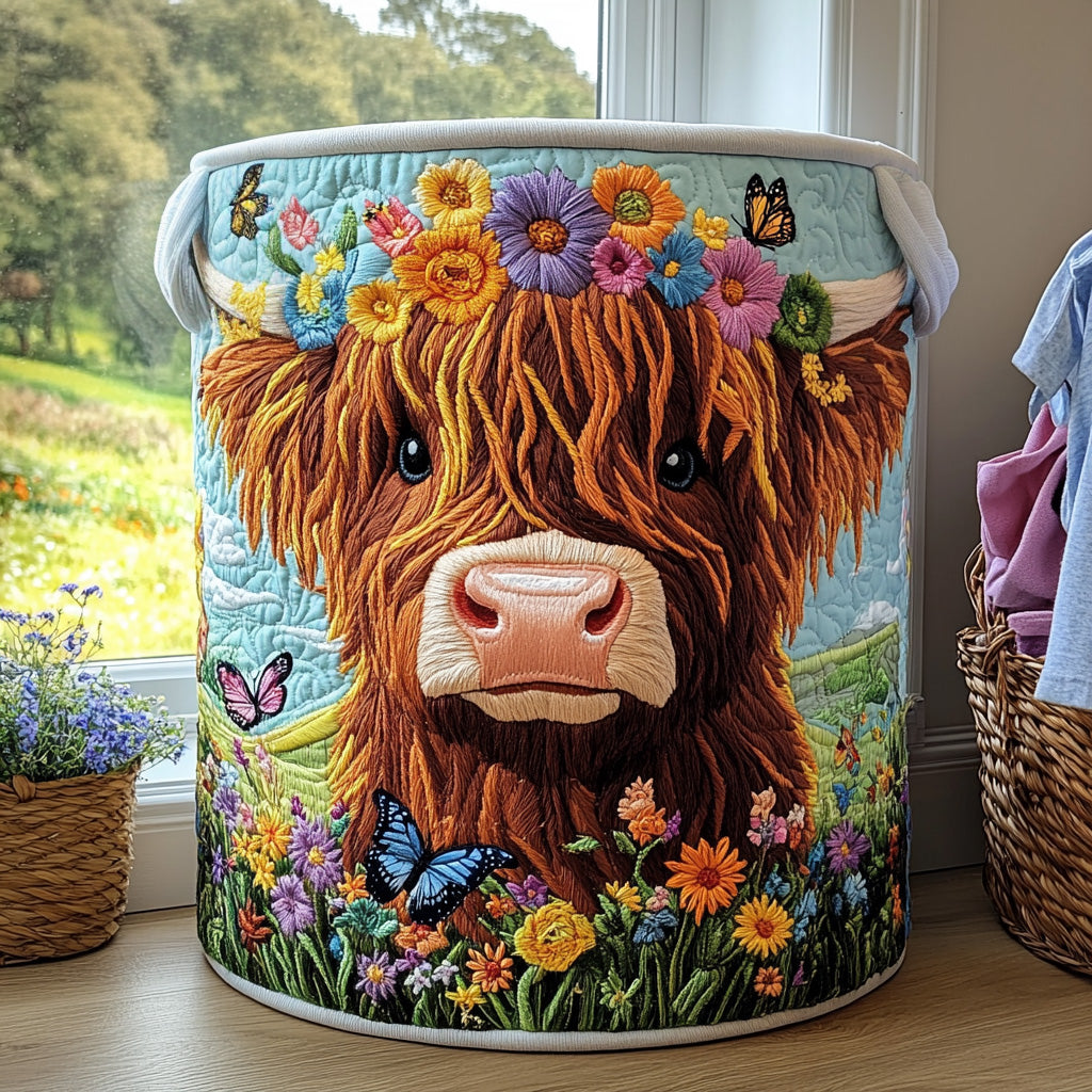 Bloom Crown Quilted Laundry Basket Creative Gift For Family