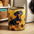 Blooming Dachshund Quilted Laundry Basket Merch For Kids