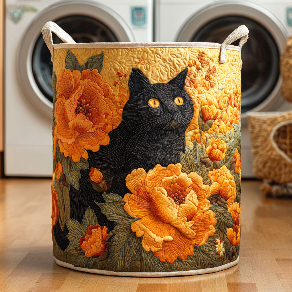 Blooming Shadow Quilted Laundry Basket Thoughtful Housewarming Gift
