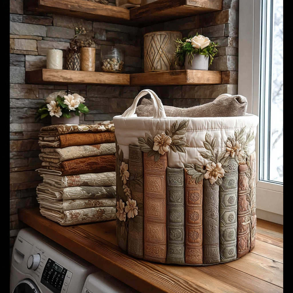 Blossom Chronicle Quilted Laundry Basket Merch For Home And Bedroom