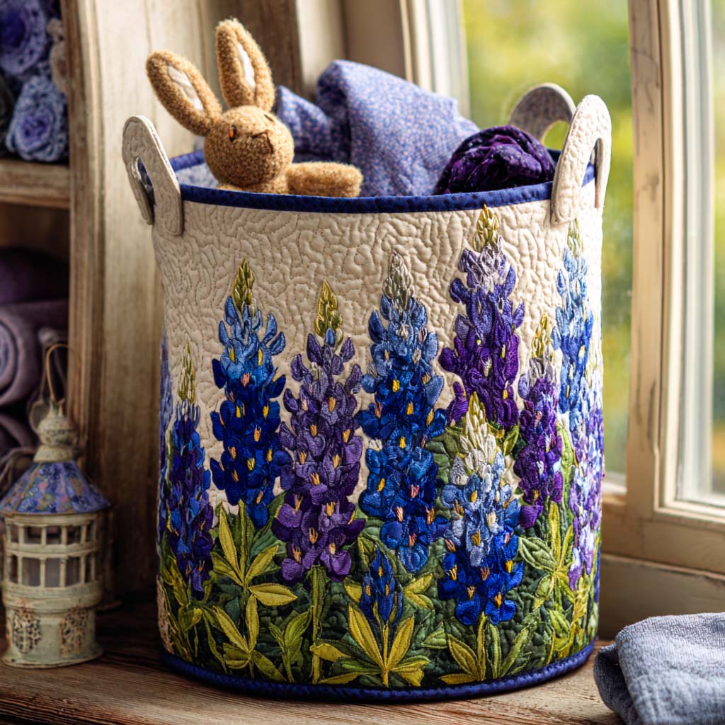 Bluebonnet Dream Path Quilted Laundry Basket Father’s Day Merch Gift