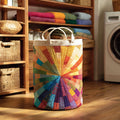 Boho Sunburst Quilted Laundry Basket Merch For Family