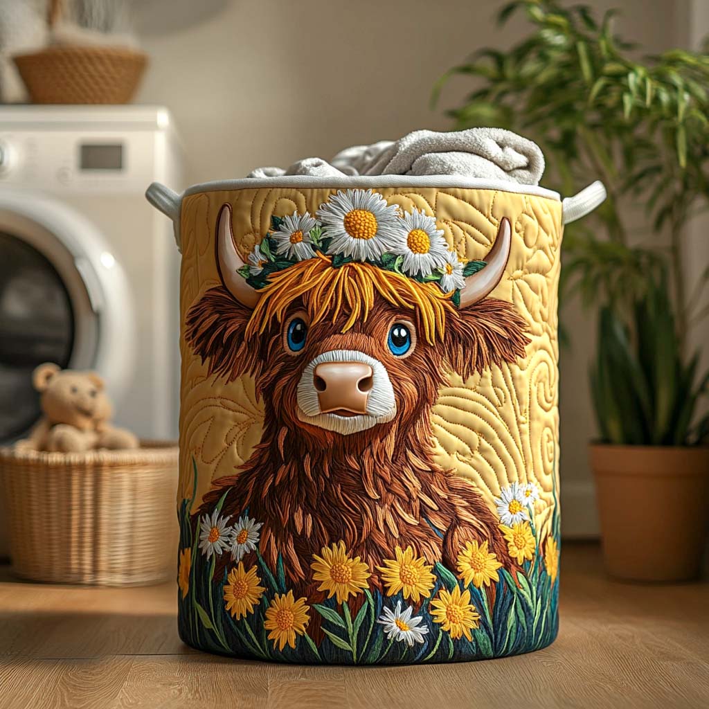 Bovine Breeze Quilted Laundry Basket Great Idea For New Home