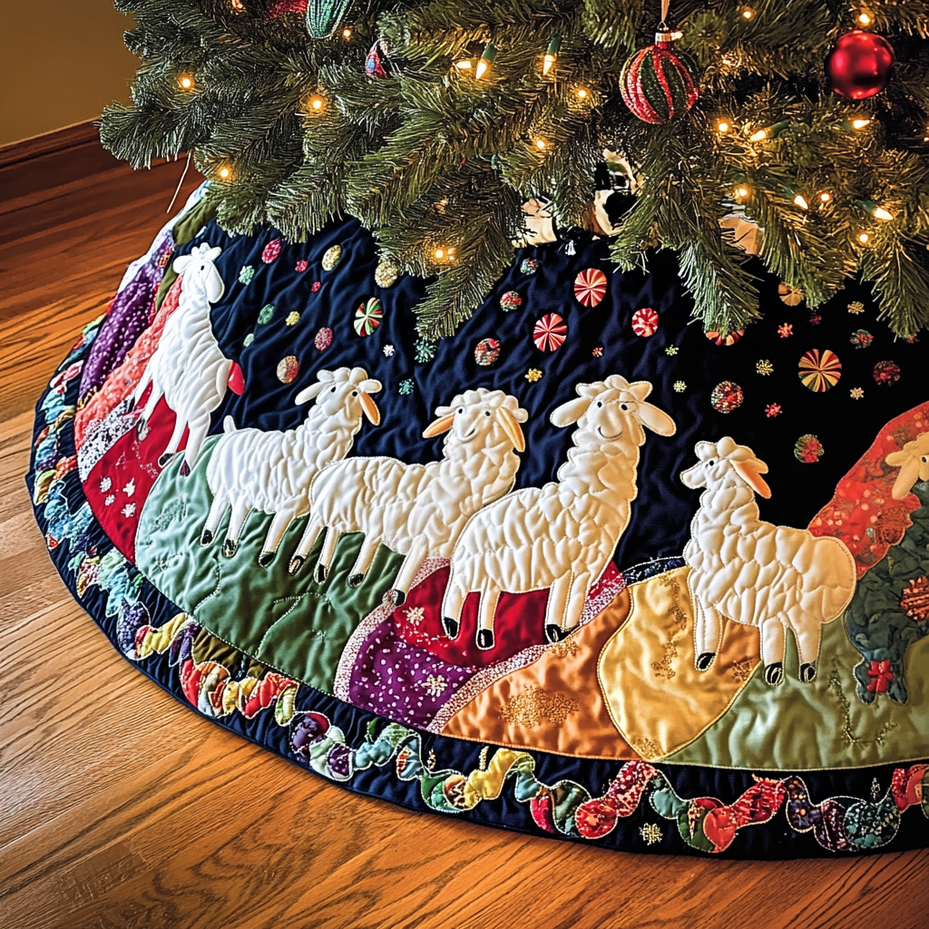 Breezy Barnyard Quilted Christmas Tree Skirt Thoughtful Christmas Tree Skirt Gift Idea