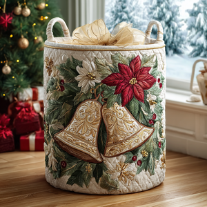 Bright Bell Quilted Laundry Basket Merch For Cozy Nights