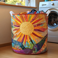 Bright Horizon Quilted Laundry Basket Merch For Home And Bedroom