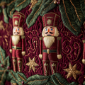 Burgundy Nutcrackers Quilted Tree Skirt Perfect Gift Merch For Her