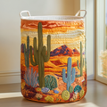Cactus Bloom Quilted Laundry Basket Ideal Present For Newlyweds