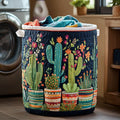 Cactus Charm Quilted Laundry Basket Top Choice For Housewarming