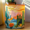 Cactus Fields Quilted Laundry Basket Spring Merch Pick