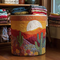 Cactus Sunset Quilted Laundry Basket Best Gift For Him