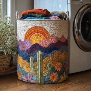 Cactus Sunset Quilted Laundry Basket Must-Have Home Essential
