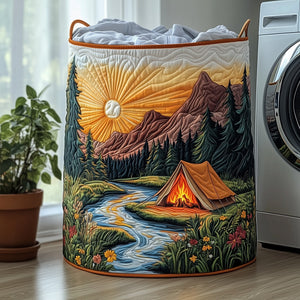 Camping Vibe Quilted Laundry Basket Graduation Merch Gift